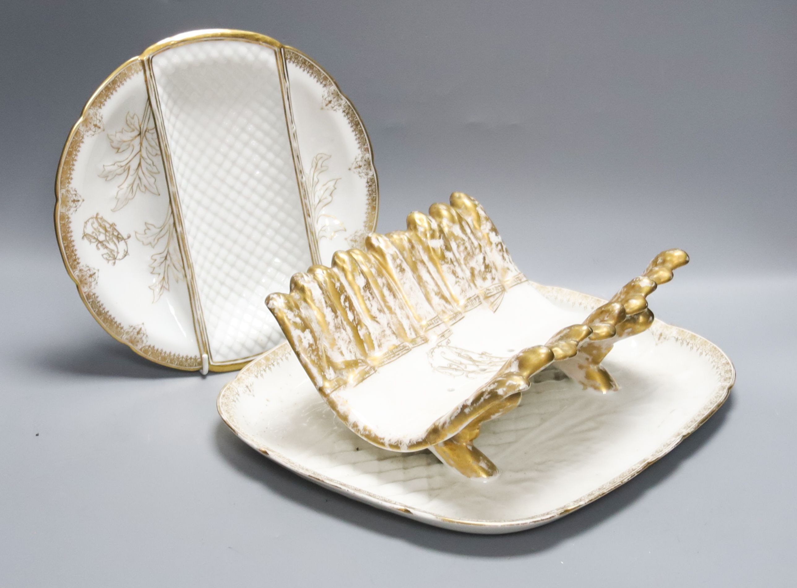 A Limoges porcelain oyster and asparagus service